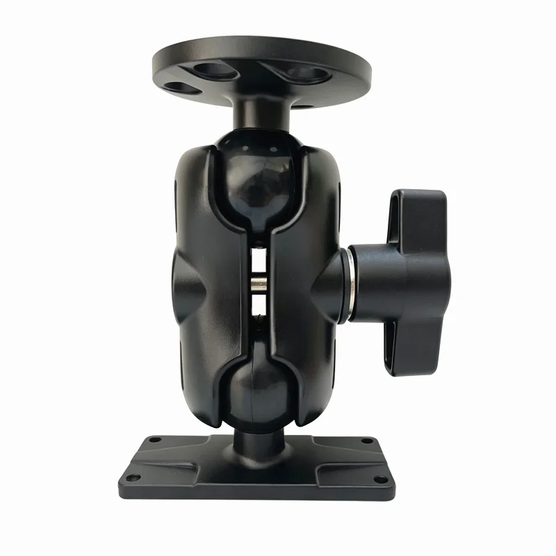 2.25-inch Ball Head Four-hole Rectangular Base with Medium Arm Aluminum Alloy Anti-corrosion Wear-resistant Marine Fishfinder