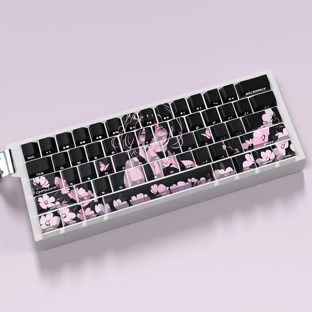 Przezroczyste nasadki na klawisze Reze Chainsaw Man Keycap Black Keycaps PBT Dye-Sub Cherry 73 Keys Pasuje do 60 65 68 Mechaniczna nakładka na klawiaturę — zdjęcie produktu 5