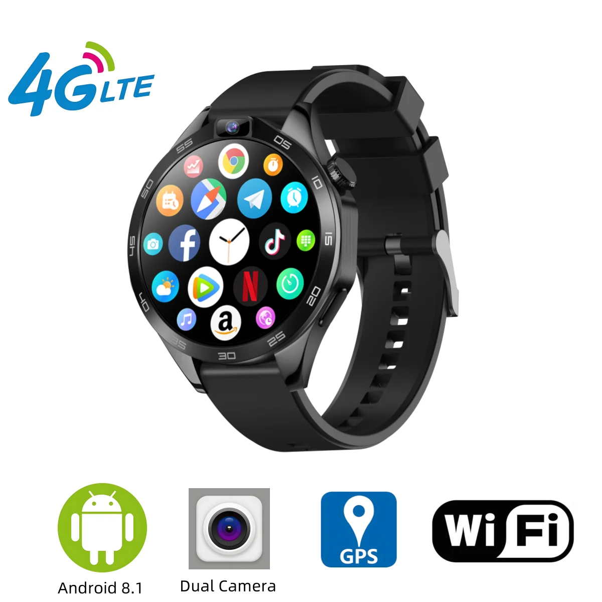 New 4G SmartWatch Android 8.1 Support GPS Beidou Granas 1.85