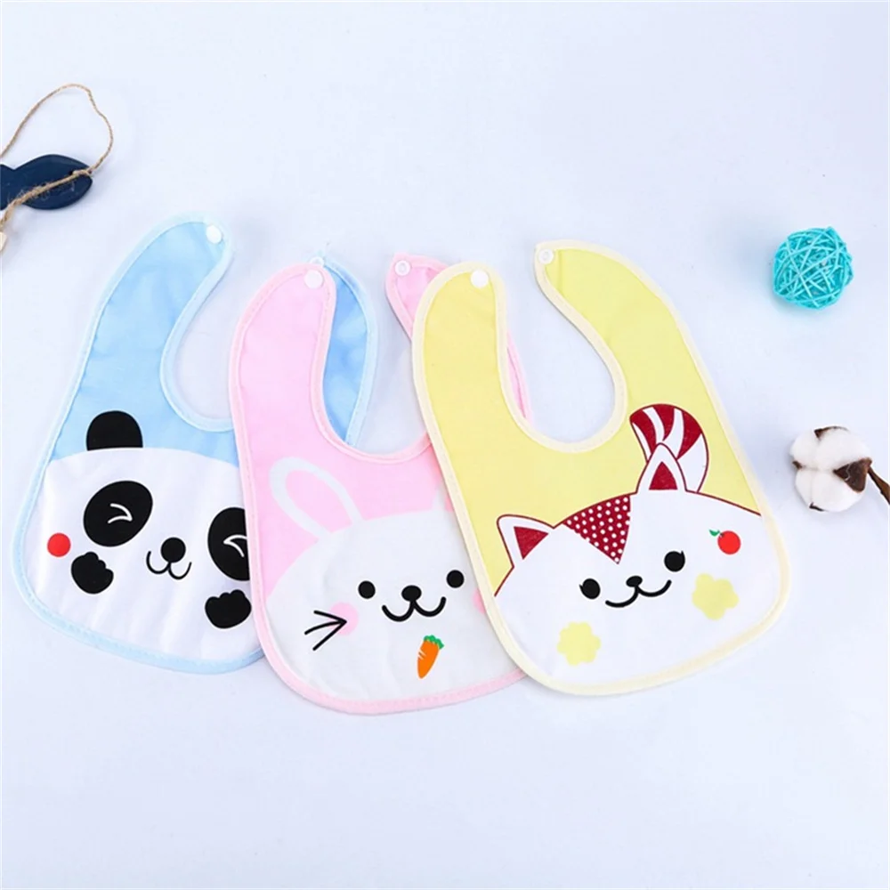 3pcs Cotton Gauze Baby Bibs U Shaped Newborn Infants Waterproof Printing Burp Cloths Saliva Towel for Baby Boys Girls