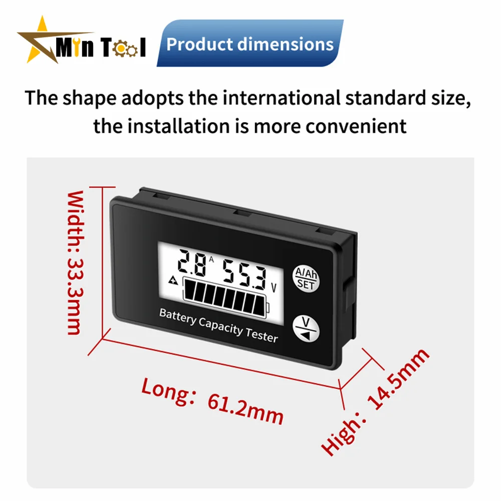 DC Battery Voltmeter Coulometer DC 8V-100V Capacity Indicator Meter Lithium LiFePO4 lead-acid Cell for 6133A Battery Tester