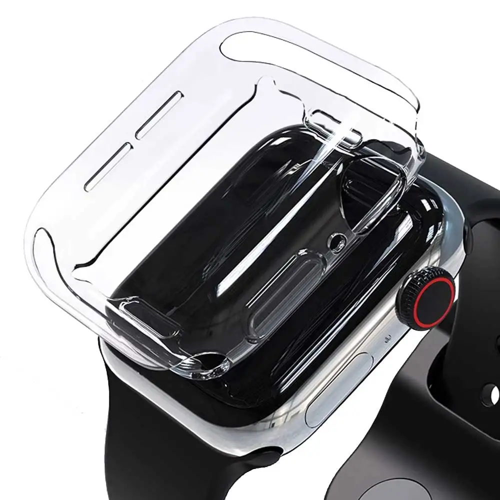 Clear Case For Apple Watch 45mm 41mm 44mm 40mm 46mm 42mm Screen Protector Full Cover TPU Bumper iWatch Series 10 9 8 7 SE 6 5 4