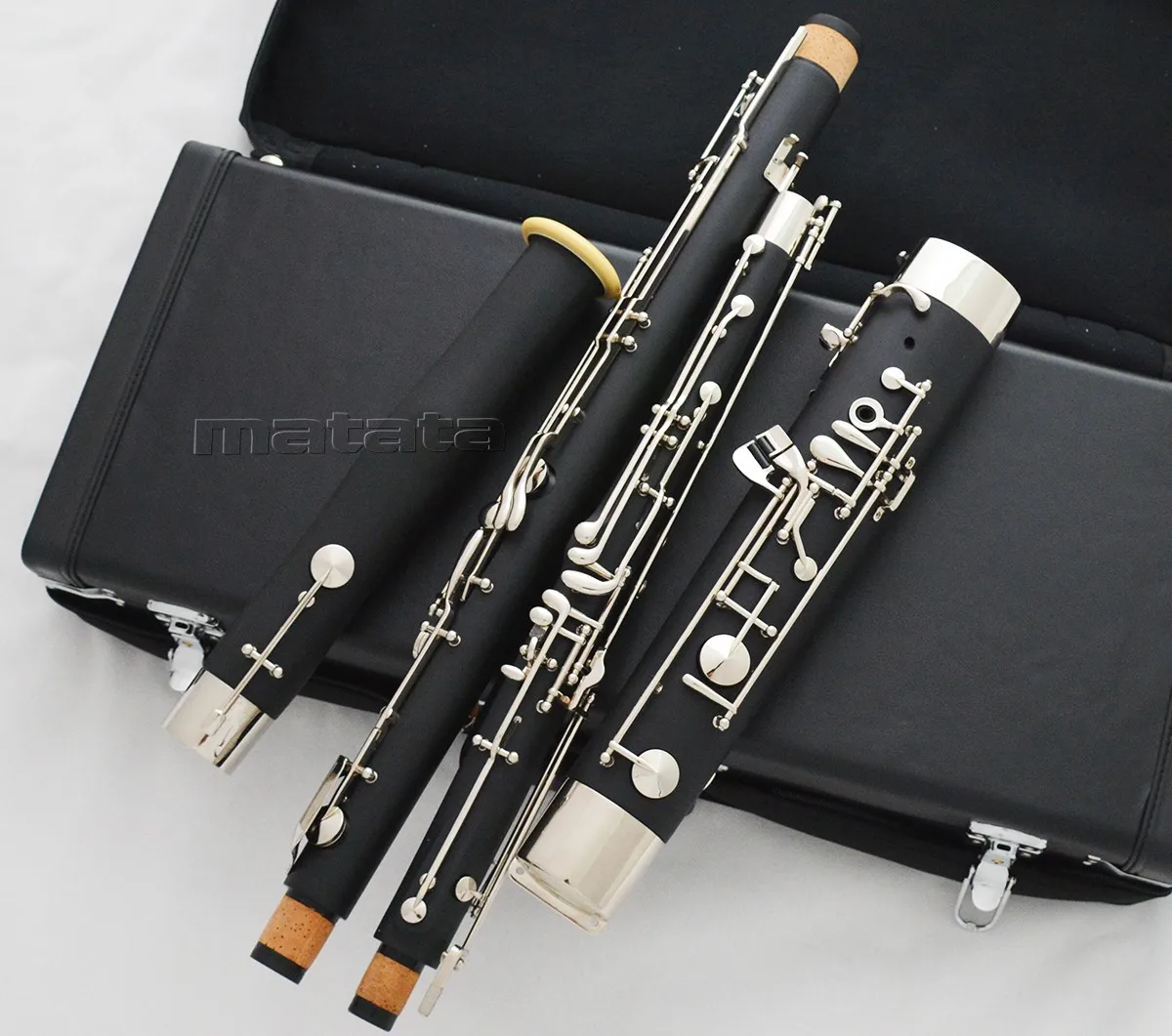Fast Ship Professional composite Black Bassoon 41 Model C Tone 2Pc cupronickel Bocal
