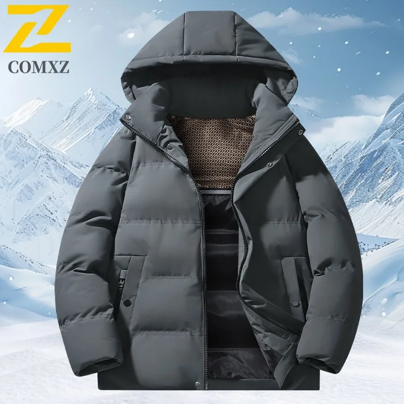 

COMXZ Mens Padded Jacket 2025 Luxury Mountaineering Windproof Warm Padding Coat Minimalist Versatile Winter New Jackets