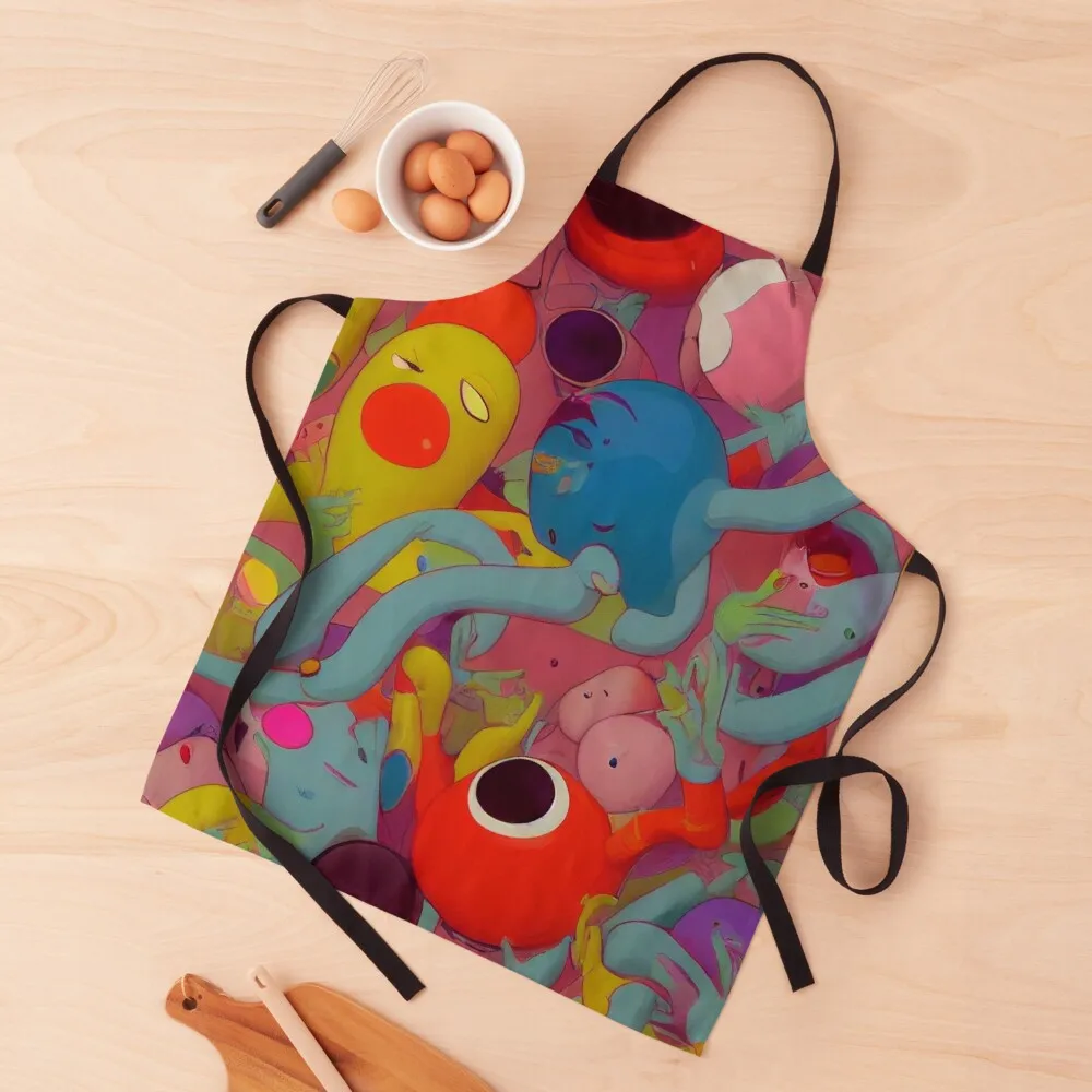 Psychedelic Cartoon Soup Apron Kitchen Utensils for home useful pieces for kitchen useful Woman Kitchen Apron