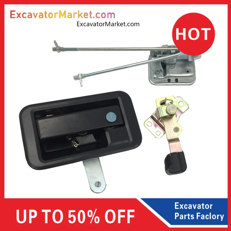 For Sany sy215 225 235 285-8S-9 cab door lock assembly inner and outer handle excavator accessories High Quality