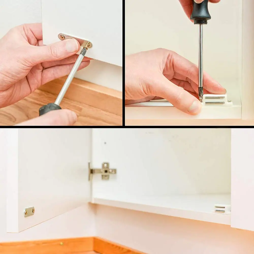 12 Pieces Cupboard Kitchen Furniture Magnetic Cabinet Door Latch Closures White Plastic Strong Powerful Magnet Catch image 3