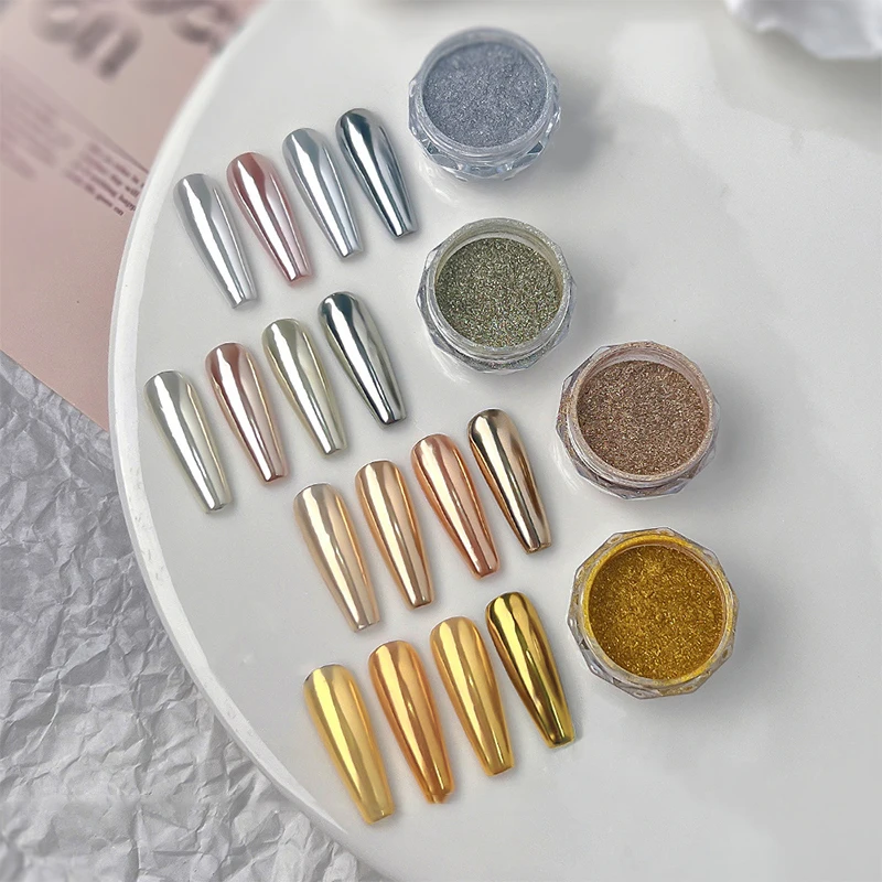 Chameleon Aurora Nail Art Powder - 0.5g กล่อง Glitter Magic Mirror Chrome Pigment