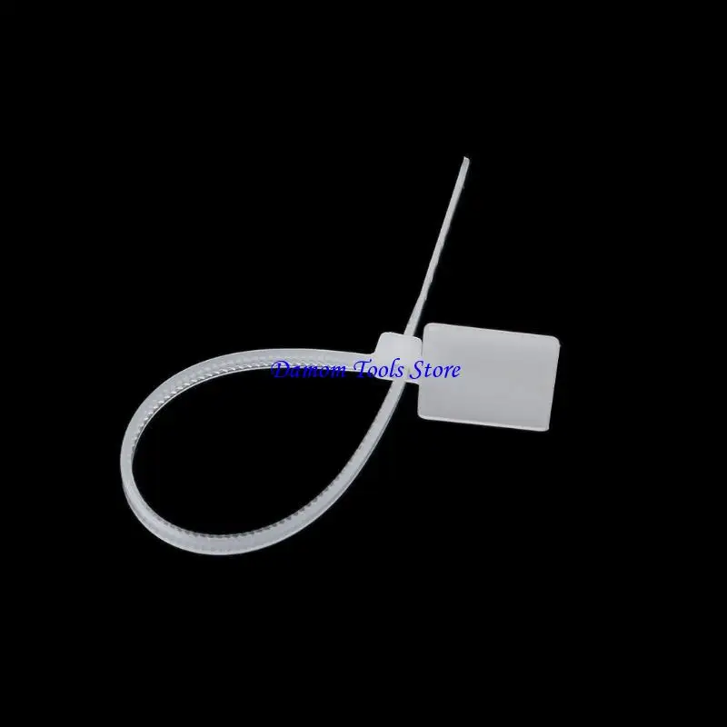 57BE 100 Pcs White Plastic Nylon Mark Tags Label Sticker Cable Zip Ties 2x11cm