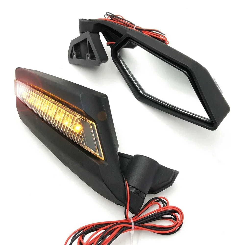 Conjunto de espelhos de sinal de volta LED laterais de corrida UTV para Can Am Maverick X3 17-19 peças de motocicleta 2017-2022