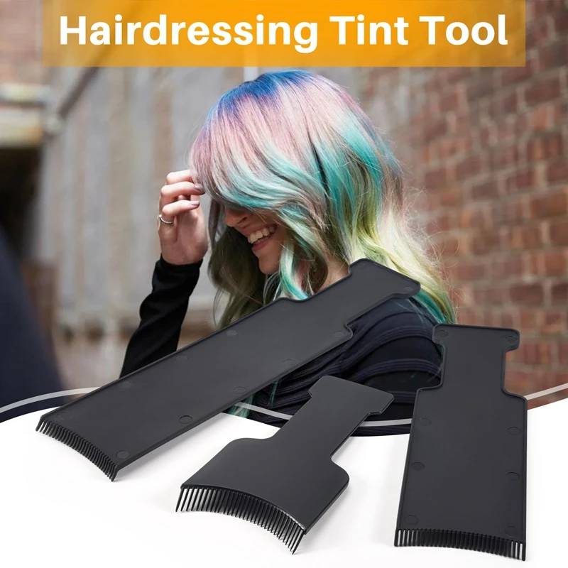 3Pcs Long Hair Highlighting Sectioning Board Barber Flat Top Paddle Board Comb For Hair Coloring Dyeing DIY Hairdressing Tint To