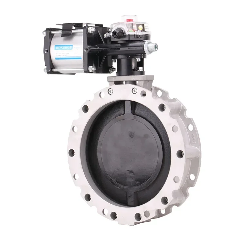 V2FSGBN pneumatic double/single flange powder butterfly valve V1FS dust cement mixing station dedicated ductile iron plate