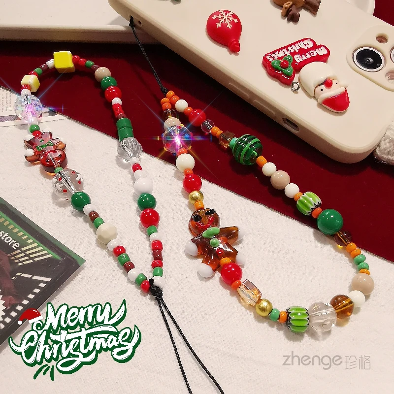 

Рождественский ветер, цветная бусина, подвесная цепочка для мобильного телефона, женская рождественская ночь, активный отдых на свежем воздухе, вечерние анти-потерянные