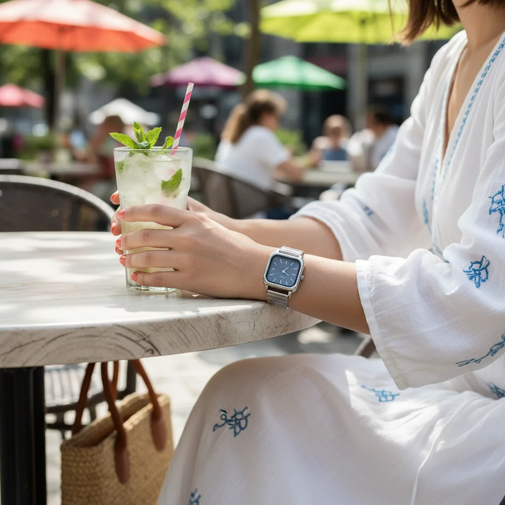 

Women's Retro Square Watch Metal Case Band Watch Movement for Summer Fashion Wear