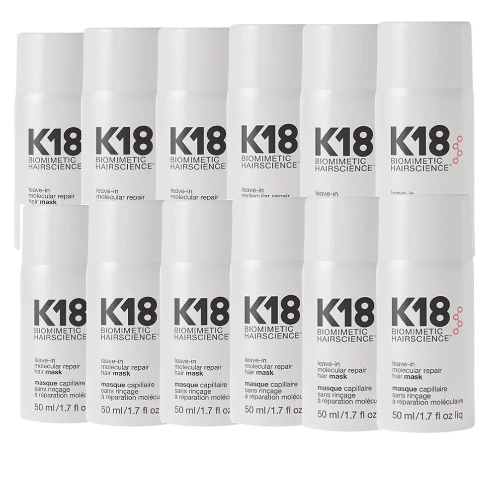 

12PCS/SET K18 Leave-In Molecular Repair Hair Mask Treatment to Repair Dry or Damaged Hair Reverse Hair Damage K18 Hair Mask 50ML