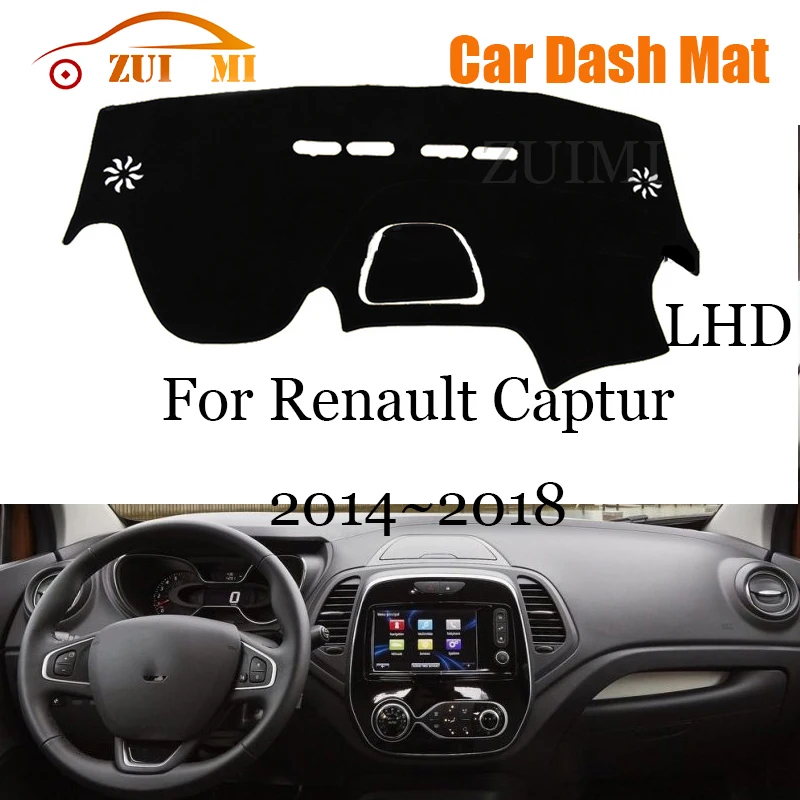 

ZUIMI Dashboard Cover Dash Mat Dashmat For Renault Captur 2014~2018 LHD RHD Dash Board Cover Pad Sun Shade