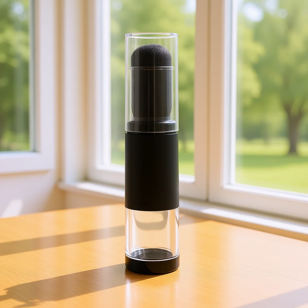 

Powder Brush with Refillable Container for Foundation Loose Powder and Blush Compact Lightweight Design Ideal for Travel Daily