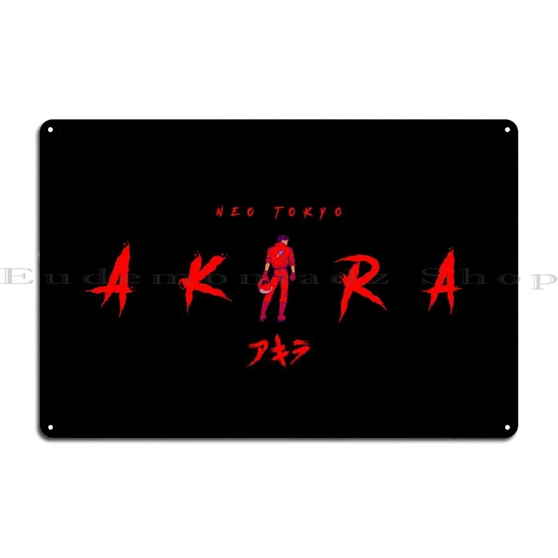 119b Akira Font Metal Sign Garage Retro Customize Plaques Pub Tin Sign Poster