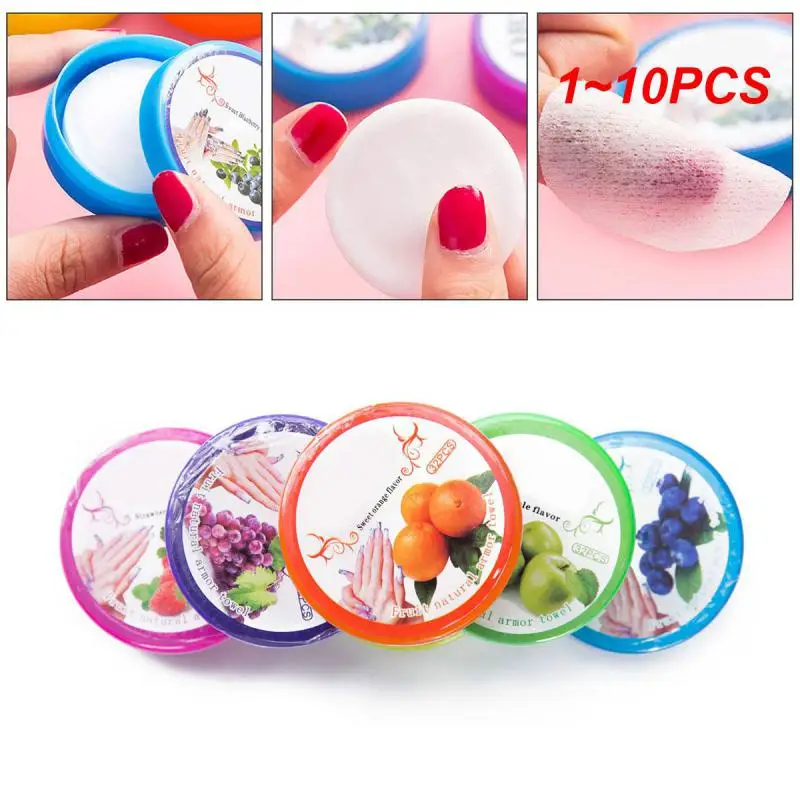 1~10PCS 32pads Nail Polish Remover Jar Fruit Scented Flavor Wraps Paper Cloth Towel Wet Wipes Nail Art Vanish Removal Nail Art