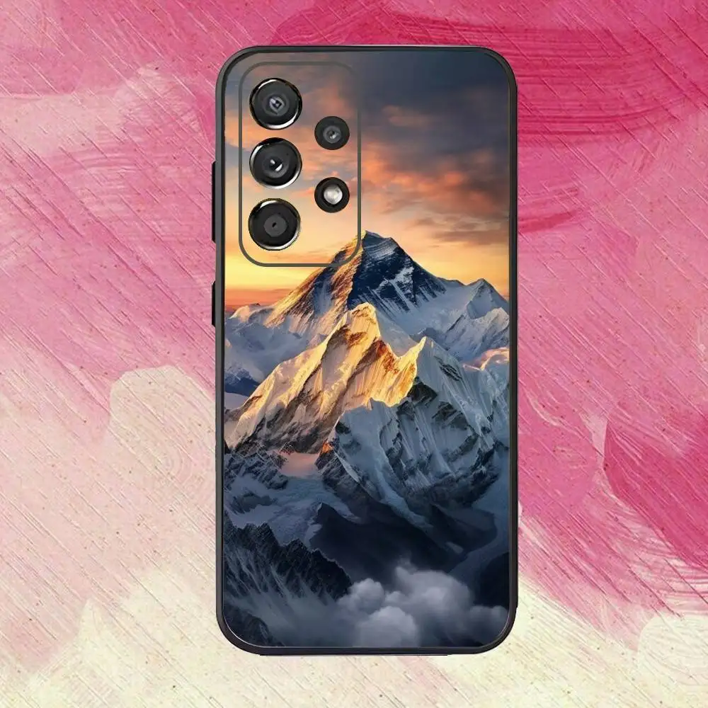 حافظة هاتف Snow M-Mountain12 Scenery لهاتف سامسونج S25، S24، S21، S22، S23، S30، Ultra، S20، Plus، Fe، Lite، Note، 10,9,5G غطاء أسود