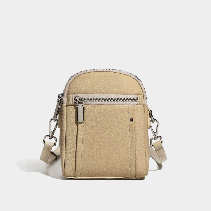 

Hifashion 100% Genuine Leather Mini Crossbody Bags For Women 2025 Trend Designer Functional Shoulder Purses Girls Phone Handbags