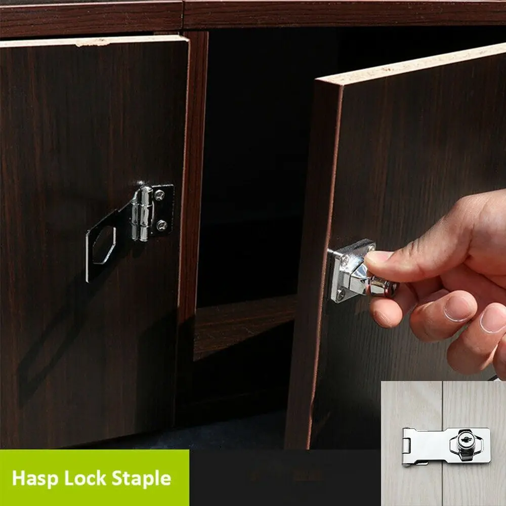 Silver Hardware Shed With Keys Home Improvement Locking Staple Cupboard Garage Lock Hasp