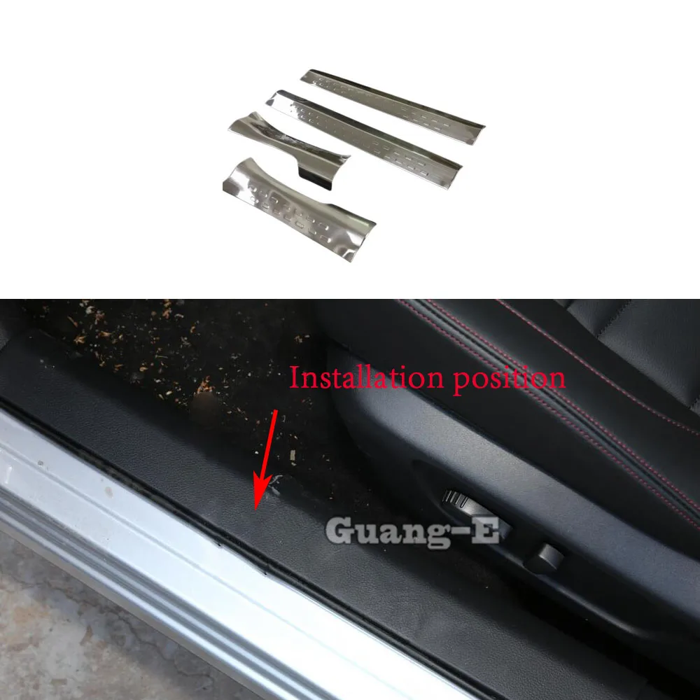 

Car Cover Stainless Steel Pedal Door Sill Scuff Plate Inner Stick Threshold 4PCs For Nissan Qashqai j11 2019 2020 2021 2022 2023