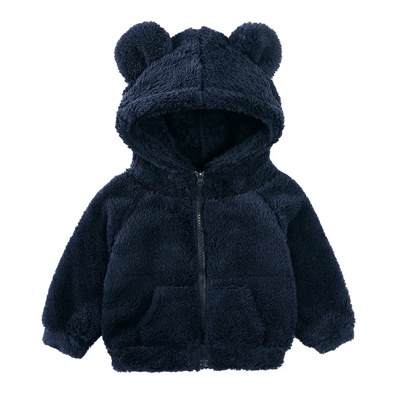 Fall Winter Baby Hoodies Warm Fleece Kids Sweatshirt for Boys Girls Coats Bear Ears Hooded Children Jackets Baby Sweater