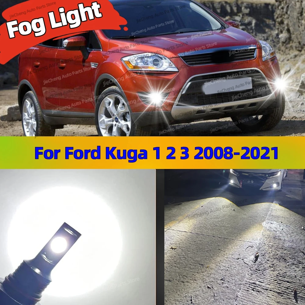 

6000K LED Front Fog Lamp 12V Car Fog Light H8 H11 H16JP For Ford Kuga 1 2 3 2008-2021 2009 2010 2011 2012 2013 2014 2015 2016