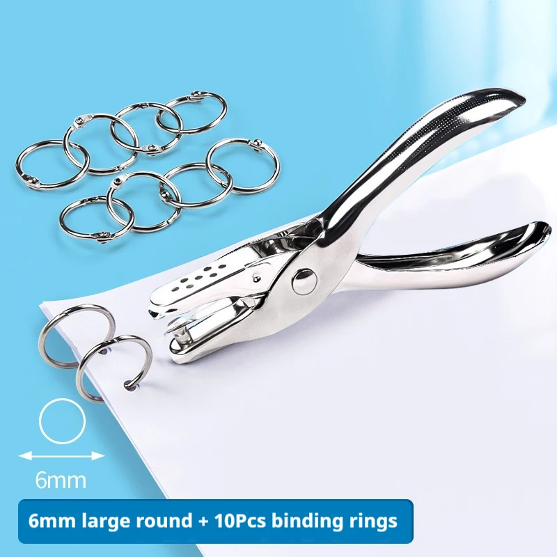 

Single Hole Puncher 1.5/3/6mm Diameter Scrapbooking Paper Punch Cutter Paper Handheld Metal Craft Office School Binding Supplies