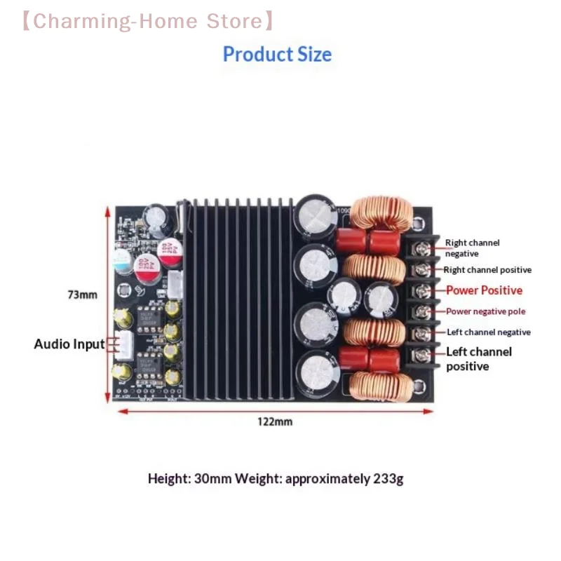 

【M】DC19-50V TPA3255 Audiophile-Grade Hi-Fi Digital Amplifier Board 600W High-Power 2.0 Dual-Channel Stereo Module