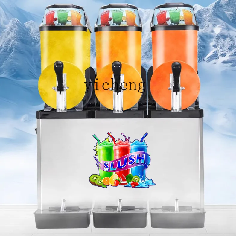 H5 three-cylinder three-color snow melting machine commercial automatic double-cylinder smoothie machine buffet slush machine