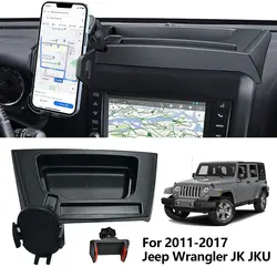 Upgraded Phone Mount for 2011-2017 Jeep Wrangler JK JKU Multi-Mount Phone Holder Dash Tray Storage Box System Kit Extension Arm