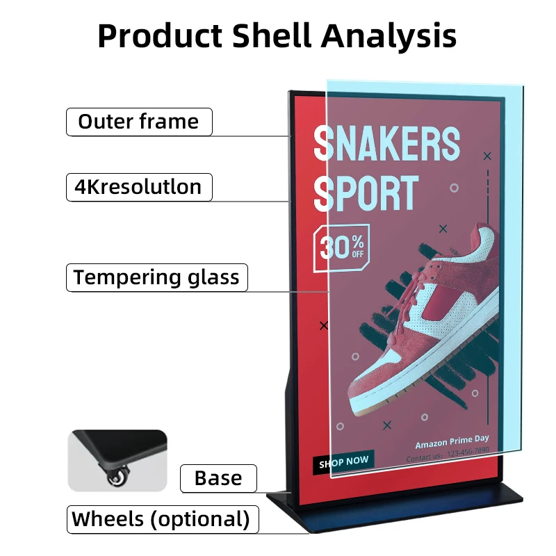 Displays Lcd Display Advertising Free Standing Screen Digital Signage Floor Standing Advertising Display Full Tv