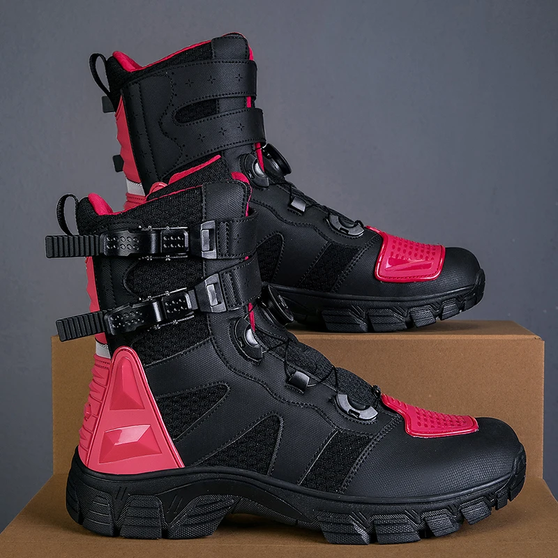 

Новые мужские повседневные удобные профессиональные защитные ботинки для верховой езды, мотоциклетные четырехсезонные модные уличные туфли для езды по бездорожью