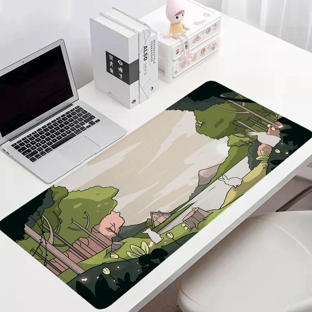 Bunny Land Anime Mouse Pad 900x400 Pc Gamer Diy Gaming Computer Mat Desk Accessories Office Desktops Mousepad Mats Keyboard Xxl