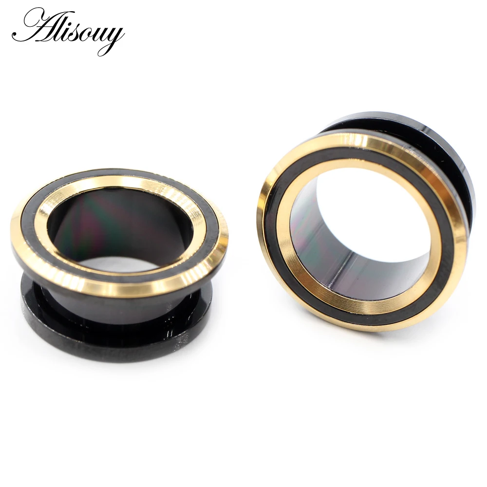Alisouy 2 Stück 6-25mm Edelstahl Runde Ohrstöpsel zum Aufschrauben Tunnel Expander Stretchers Gauges Ohrringe Piercing Körperschmuck – Detail 17