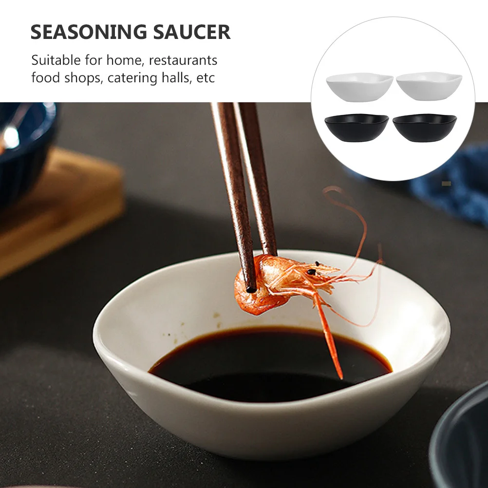 

4Pcs Ceramic Seasoning Dishes Perfect for Sauces and Condiments Suitable for Home Food Shops Catering Prepping