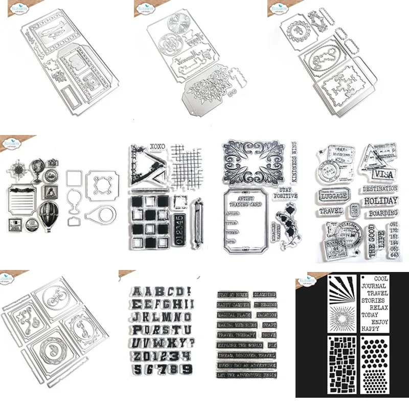 Wonky Remember Romance Sleeves Around the World Letters Textures Metal Cutting Dies Stamps Stencil Scrapbooking Diary Embossing