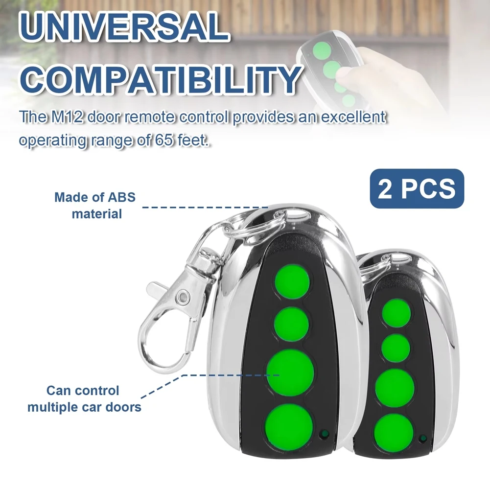 For TOPENS M12 Gate Opener Remote Control 4-Button Transmitter for Automatic Swing Sliding Gate Opener,433.92MHZ, 2 PackJAS