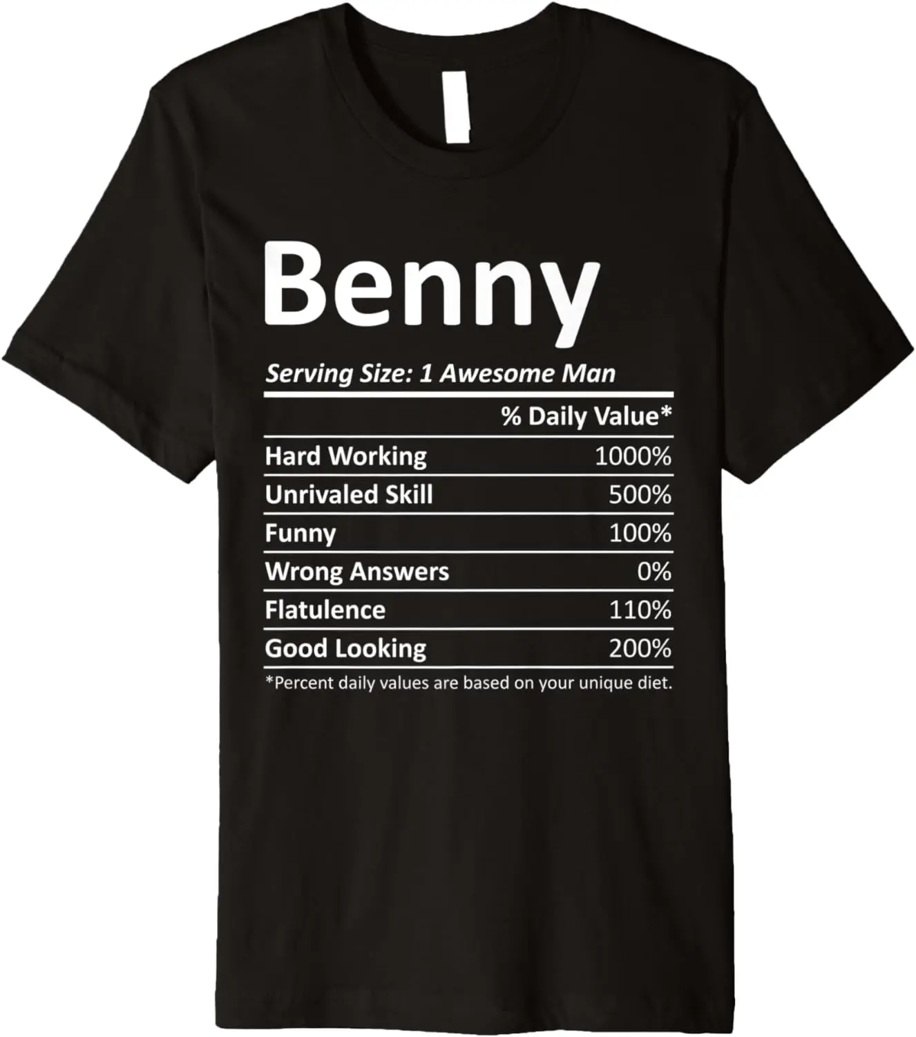 

BENNY Nutrition Funny Birthday Personalized Name Gift Idea Premium T-Shirt