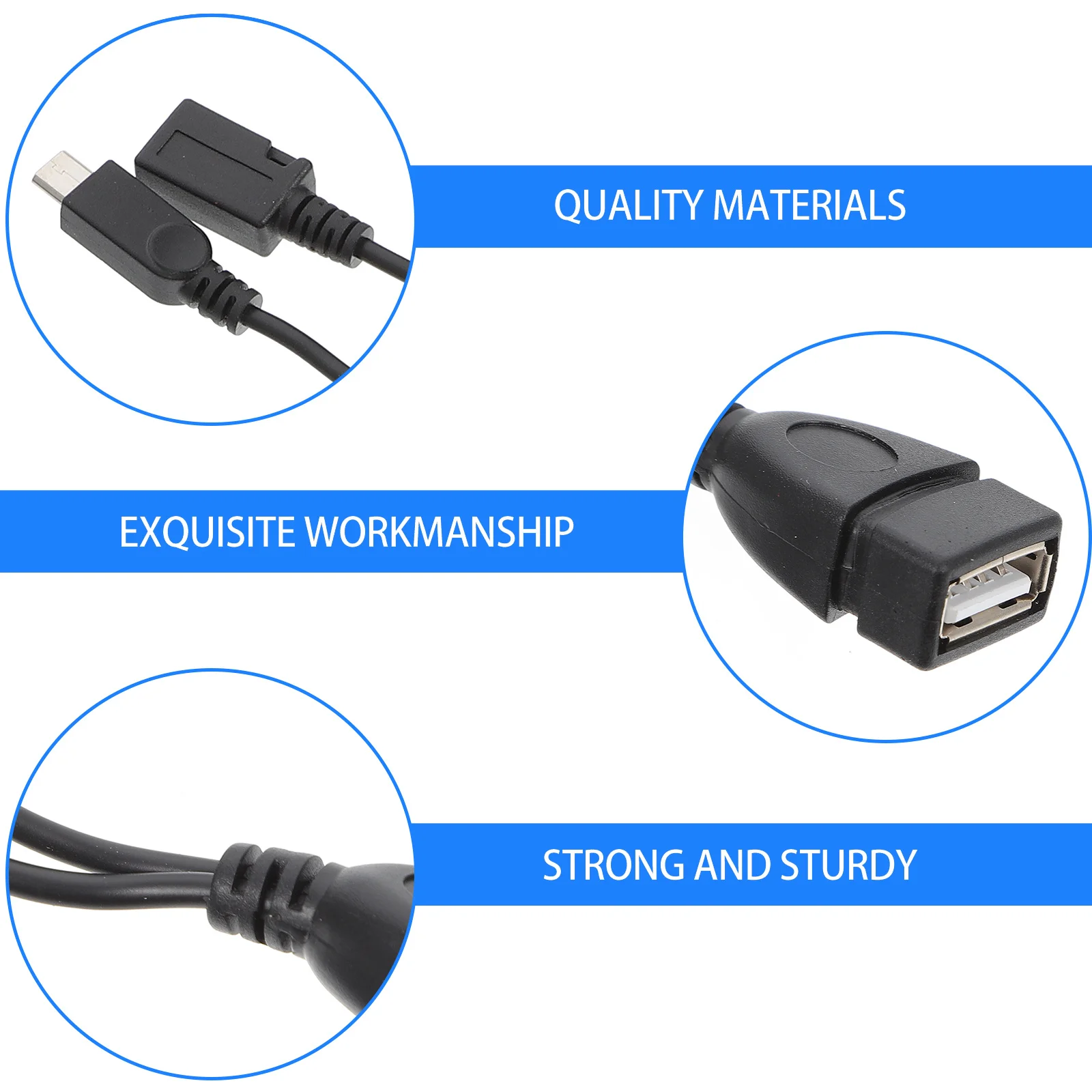 

2Pcs Micro USB to USB Adapter Otg Converter Cable Durable for Phone Tablet Laptop Data Transfer Phone Accessory