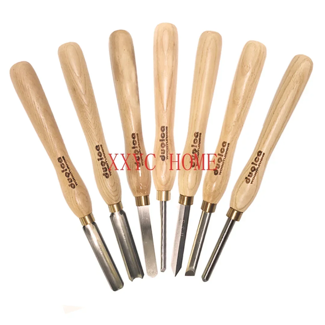 7PCS/SET  Woodturning Chisel SET with High Speed Steel Blade, Packed with Thick Canvas bag