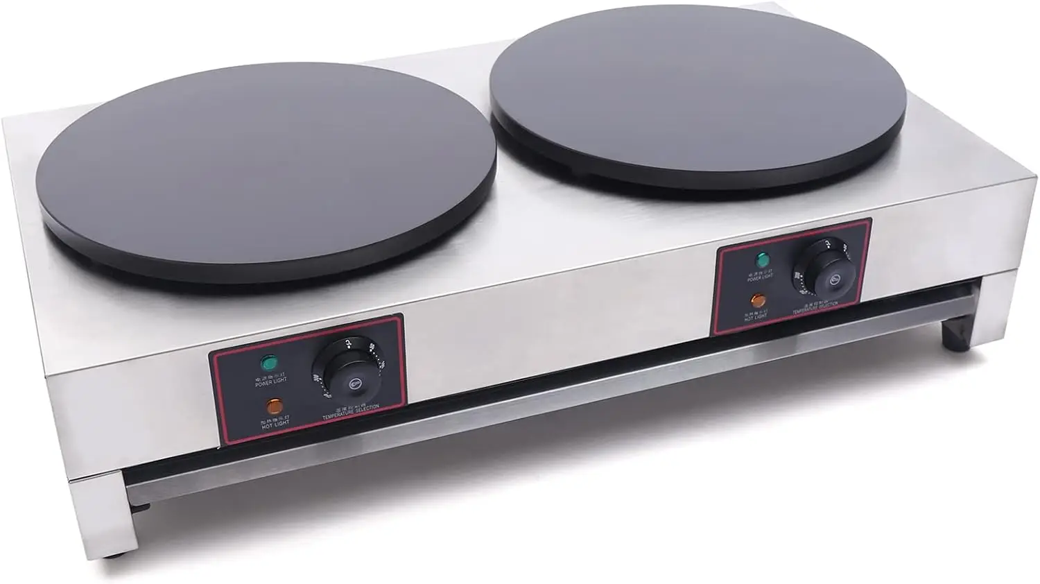 ماكينة صنع الكريب الكهربائية التجارية لتورتيلا، بلينتز، 16 بوصة 3400 وات صانع الكريب المزدوج مع درجة حرارة قابلة للتعديل