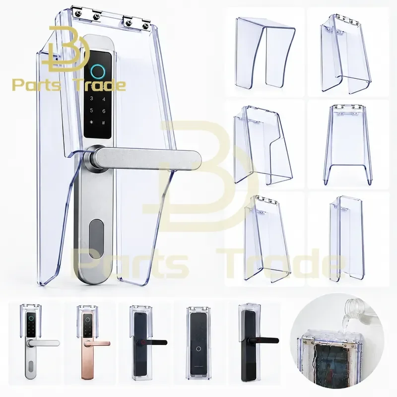 Smart Door Lock Waterproof Cover Fingerprint Lock Outdoor Flip Cover Rainproof Transparent Plastic Protection Case