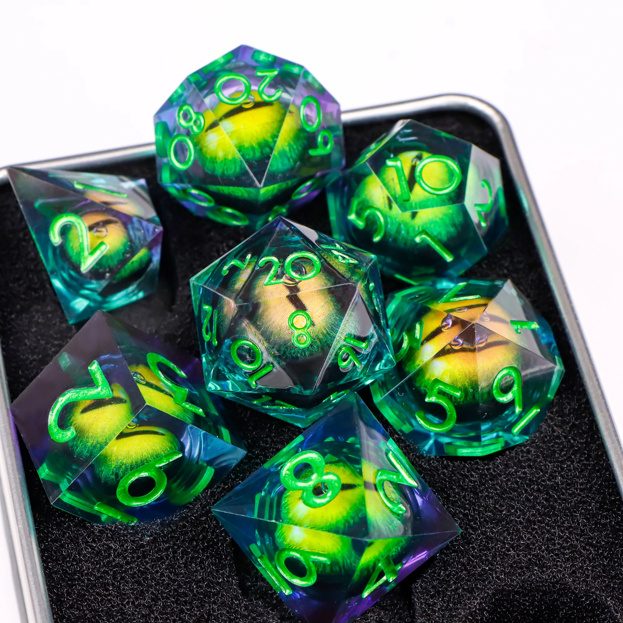 

DnD Beholder Eye Dice Resin Dice Sharp Edge Polyhedral Dice Set For Dungeons and Dragons D and D Dice D&D