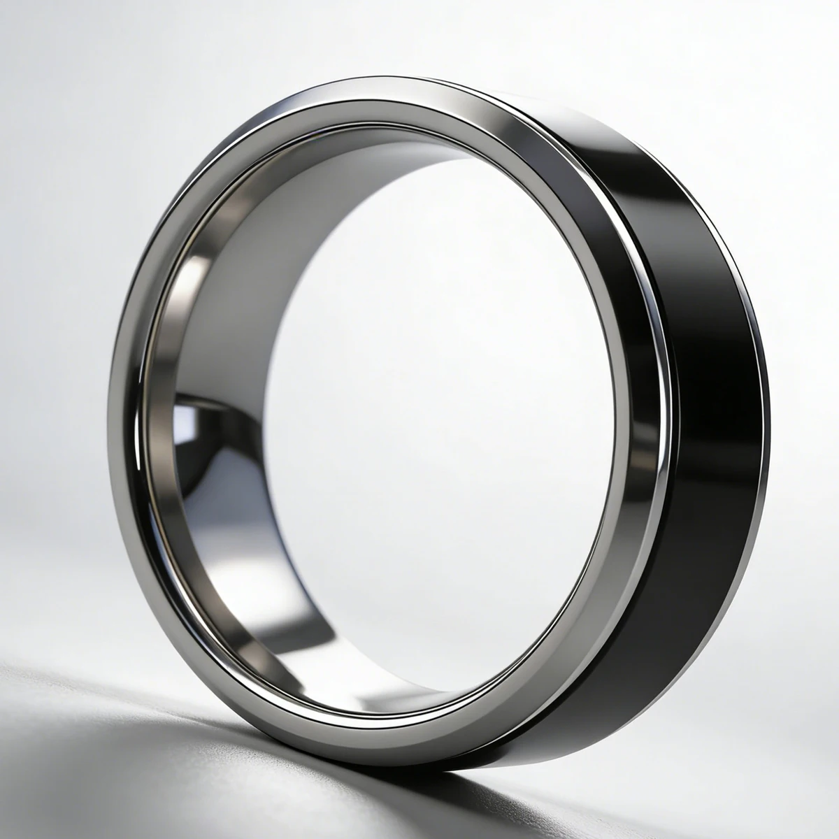 Cincin Kawin Tungsten dengan Chip NFC Ntag216 untuk Pria dan Wanita 7mm Nyaman Dipakai, URL Ulang Tahun 888 Byte yang Dapat Diprogram