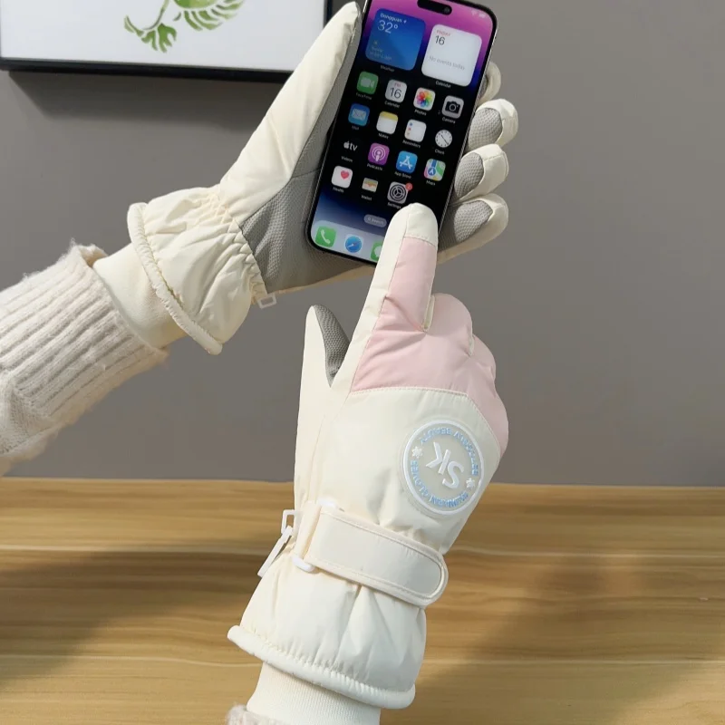 

Зимние теплые лыжные перчатки для езды на мотоцикле, электрический скутер, сенсорный экран, водонепроницаемые теплые флисовые мотоциклетные уличные лыжные перчатки