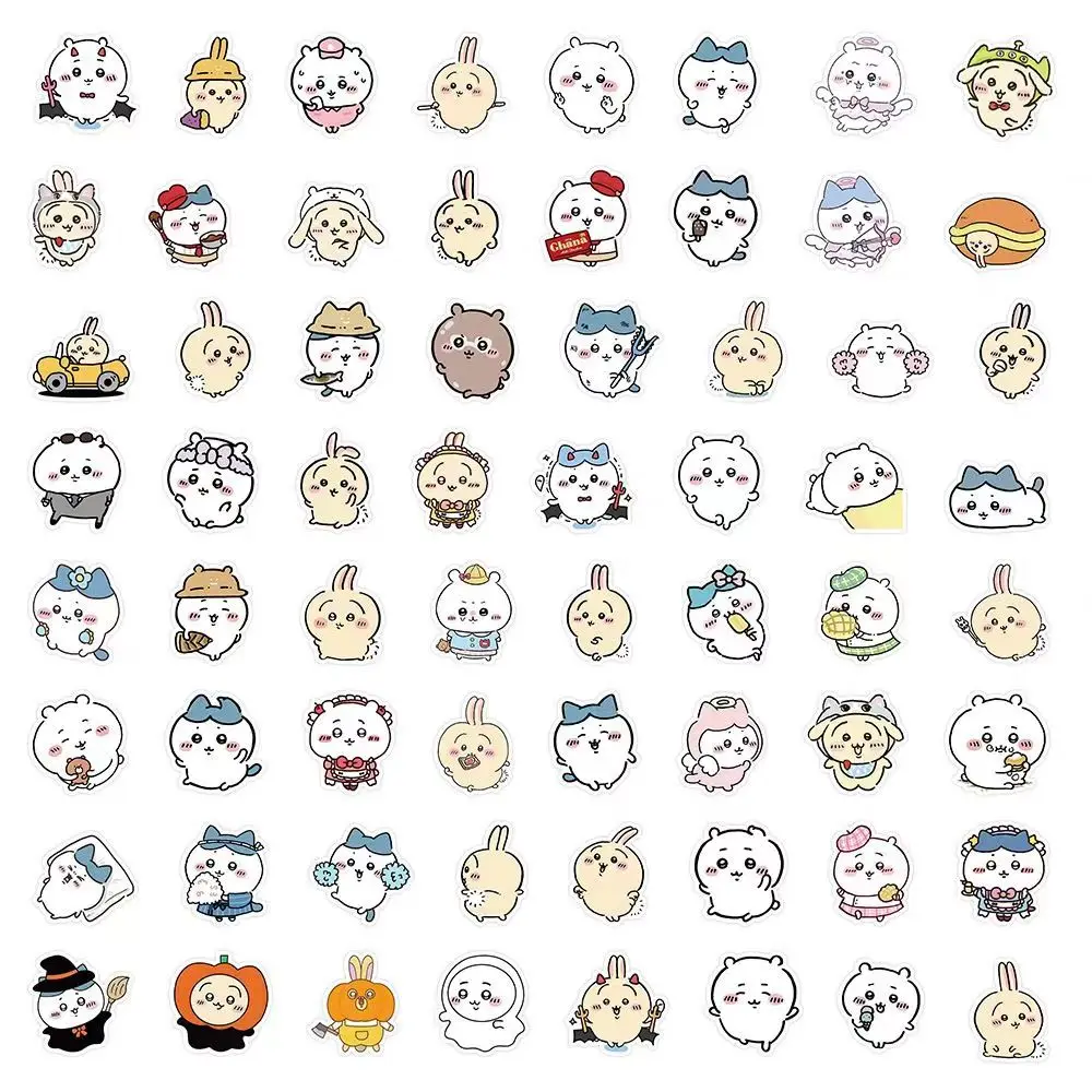 60PCS Anime Chikawas うさぎ ハチワレFunny Stickers Graffiti Skateboard Waterproof Luggage Sport DIY Phone Case Laptop Decal Toys