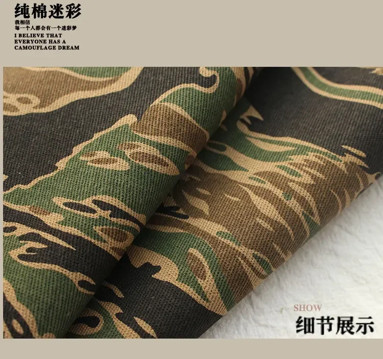 Tissu à rayures de tigre pour olympiques de chasse mesurillie, tissu CamSolomon, grren de l'armée du désert de la jungle, matière première, vêtements de grillade, 150cm de largeur